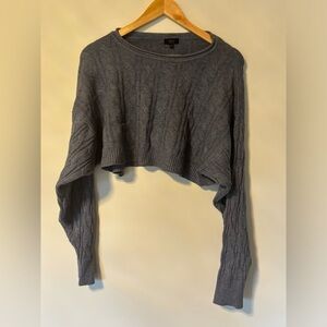 Debit-Greyish/blue knit cropped sweater